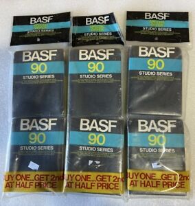 NOS (3) 2 Pack SEALED BASF Blank 8 Track Tape 90 Minutes Studio Series -Total 6