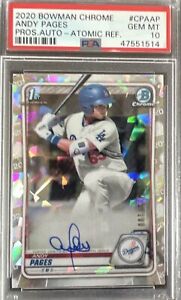 New Listing2020 BOWMAN CHROME ANDY PAGES AUTO ATOMIC REFRACTOR 75/100 PSA 10 GEM MT