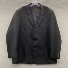 Scully Jacket Mens 48 Black Embroidered Western Cowboy Single Breasted Blazer