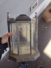 Vintage Stamped Tin and glass Curio Display Case