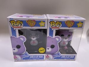 Funko Pop Care A Lot Bear Care Bears 40th Anniversary CHASE+COMMON W/PROTECTOR