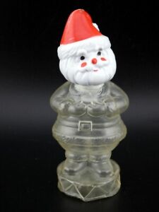 Vintage Christmas Plastic Santa Claus Candy Container Made in Hong Kong