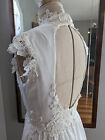 1970's Vintage Bridal Gown with Lace Details and Open Back