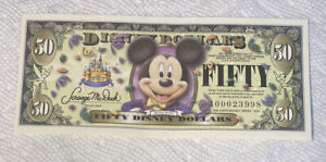 2005-A Block. $50 Disney Dollars. Mickey Mouse. Disneyland. CU.
