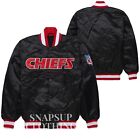 Men's Kansas City Chiefs Black Satin Bomber Style Lettermen Varsity Jacket