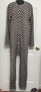 Vtg Toddland Adult One Piece Flapjack Long Johns Butt Flap Unionsuit Mustaches
