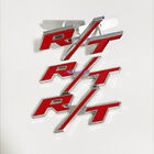3X For RT Front Grill Emblems R/T Badge Side Fender Silver Red OEM# Car Stickers