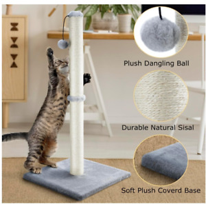29 Tall Cat Scratching Post with ball rope with indoor Sturdy Natural Sisal Rope