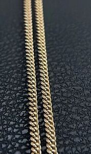 Men's Solid 14k Yellow Gold Miami Cuban Link Chain 3mm