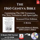 1560 Geneva Bible (E-Book)  & Bonus 1599 Bible Ebook on CD-ROM -Scanned Original