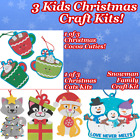 3 Kids Christmas Craft Kits Cocoa Craft Kit, Xmas Kitty Kit & Snowman Family Kit