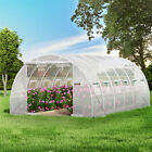 VEVOR Walk-in Greenhouse 20'x10'x7' Hot Planter House Gardening Galvanized Frame