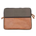 Laptop Sleeve Bag Canvas & Leather Padded Computer Case 14 in Lenovo HP MacBook