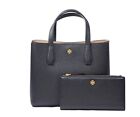 Tory Burch BLAKE Black Small Tote Crossbody Purse with Matching Slim Wallet $546