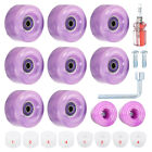 8 Pack Roller Skate Wheels with Durable Bearings 82A Wear-Resistant Purple