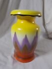 Czech Art Deco Airbrushed Art Pottery Vase, Alpine Design, 7