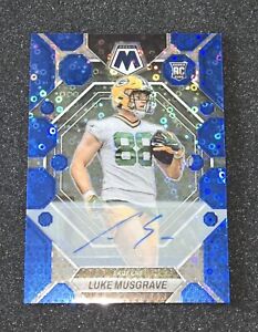 New Listing2023 MOSAIC #343 LUKE MUSGRAVE BLUE DISCO ROOKIE CARD RC AUTO GREEN BAY PACKERS