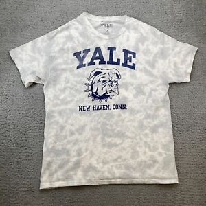 YALE University Bulldog Shirt Mens Medium Gray Tiedye Graphic Official Licensed