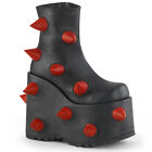 Black Red Spikes KISS Punk Band Gene Simmons Costume Platform Boots Mens Shoes