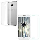 For MEIZU MX5 TEMPERED GLASS SCREEN PROTECTOR + CLEAR SILICONE TPU CASE COVER