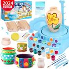 Mini Kids Pottery Wheel: Complete Painting Kit for Beginners with Blue Kids