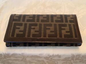 Fendi Zucca Canvas Leather Folding Wallet