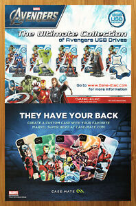 2012 Marvel Avengers USB Drives/Phone Cases Print Ad/Poster Spider-Man Wolverine