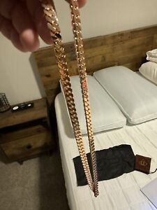 New!! Hand Made Men’s Miami Cuban Link Square Cut Chain 18k Rose Gold 125.4 gr