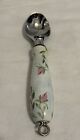 Vintage Ice Cream Scoop Floral Hand Painted Wooden Handle 8” Total Length
