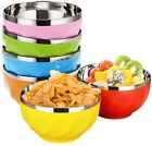 Stainless Steel Bowls for Kids - Colorful Mixing Kitchen Bowl 16oz - Set of 6