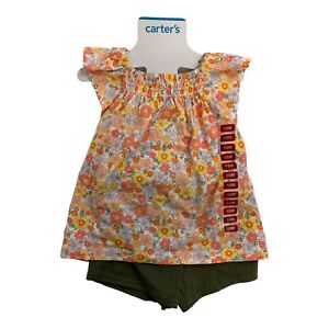 Carter's Baby & Toddler Girl's 2 Piece Short Sleeve Ruffle Top & Short Set