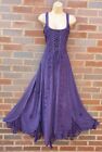Maxi Summer Dress Corset Pagan Embroidered Purple Size  10 12 14 16 18 20 22 24