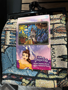Disney Beauty and the Beast Stained Glass Castle Tapestry Throw