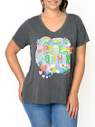 Beatles Come Together V-Neck T-Shirt Women's Plus Size Band Tee Heather Charcoal