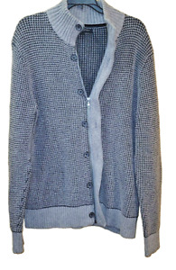 Banana Republic Gray Ful Zip Wool Blend Knit Cardigan Sweater Jacket Men's L