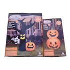 Gemmy Airblown Inflatable halloween lot x2 haunted tree 7' & pumpkin stack 3.5ft