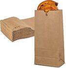 MT Products Brown Paper Bags 5 lb - Disposable Lunch Bags - Pack of 100