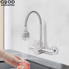 Commercial Wall Mount Faucet Sprayer Center Kitchen Sink Faucet Stainless Steel
