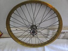 OLD SCHOOL BMX FRONT WHEEL STEEL FEMCO RIM  LATE 70s SPINS STRAIGHT AND TRUE