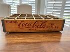 Vintage 1950s/60s Yellow Wooden 24 Bottle Coca-Cola Coke Crate w/ Metal 