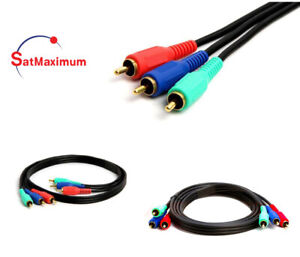 3RCA to 3RCA RGB Gold Plated Male Cable Component Video Audio VCR DVD AV LOT