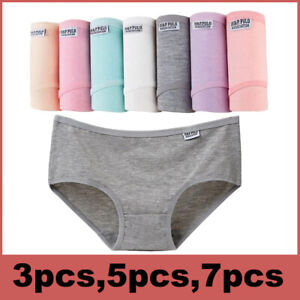 3,5,7 Pack Womens Briefs Lady Underwear Cotton Panties Assorted Colors Prints