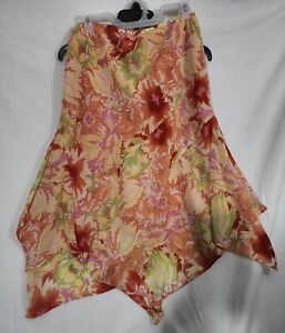 Lane Bryant Multicolored Floral Hankerchief Lined Skirt 14/16 (A015