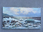 OLD ANTIQUE OIL PAINTING CALIFORNIA PLEIN AIR BEACH LISTED ART M CARLSTEDT