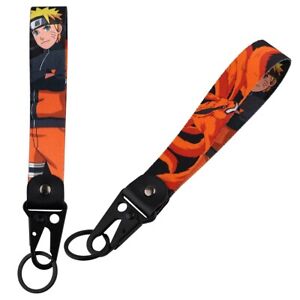 Naruto And Kurama The Nine-Tailed Fox Lanyard Wrist Strap Hook Key Tag Keychain