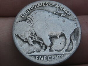1919 D Buffalo Nickel 5 Cent Piece- Denver, Good Reverse Details