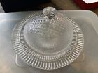 Glass Ribbed Round Covered Cheese Butter Dish