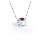Sterling Silver Aurora Borealis Necklace Made with Swarovski Elements - 18
