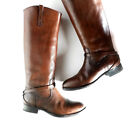 FRYE Boots 6.5 Brown Leather Tall Riding Boots 'Lindsey Plate' *LOVELY* WOMENS
