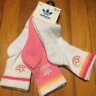 ADIDAS 3-pack athletic socks 3pk QUARTER socks White/Pink  size 5-10